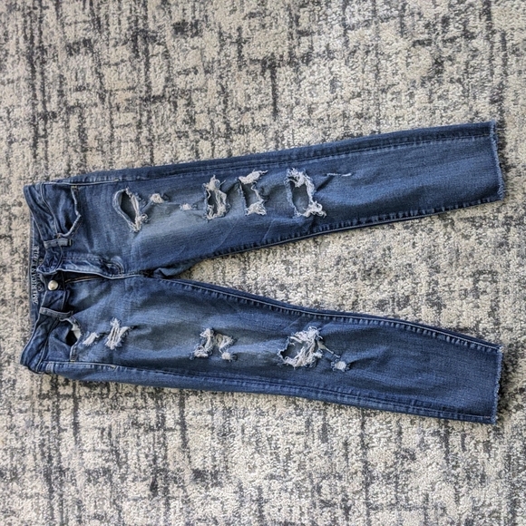 Distressed American Eagle Crop Jeggings size 8 - Picture 1 of 4